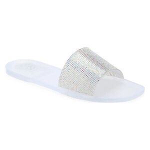 ✨ Vince Camuto Jaquell Rhinestone Jelly Slide Sandals White ✨